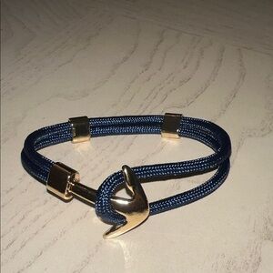 Nautical Blue and Gold Anchor Bracelet